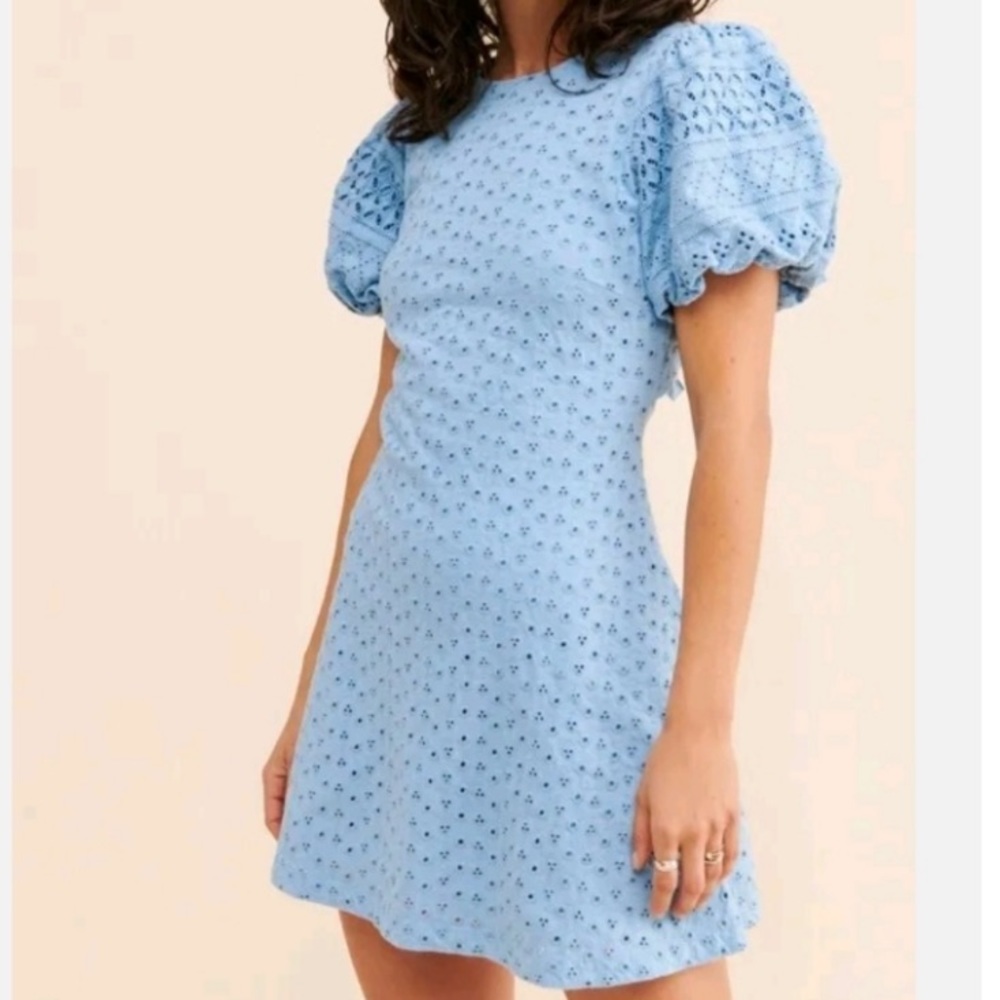 Free People Apricot Blue Mini Dress